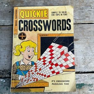 Vintage 1971 Quickie Crosswords paperback puzzle word game book